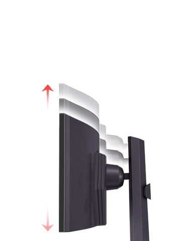 The monitor is height adjustable.