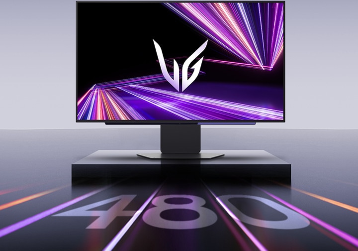 "Front image of the UltraGear™ OLED 27GX790A gaming monitor. "