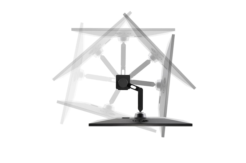 side view of the monitor rotated from +280˚ to -280˚