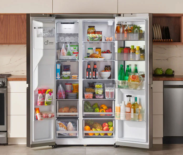 21.7 Cu.Ft, Side By Side Refrigerator , Plantinum Silver Color ...