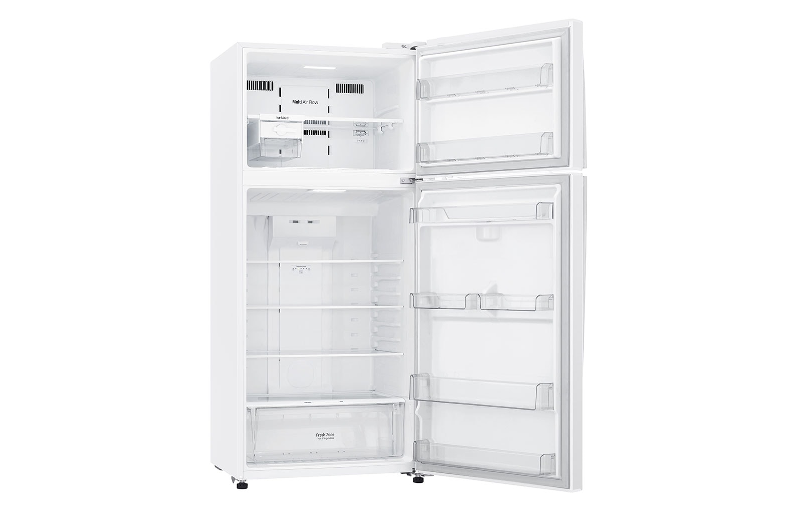 LG 16.9 Cu.Ft, , Top Freezer Refrigerator, White color, Multi Air Flow,Energy Saving Inverter Linear Compressor, LT18CBBWLN