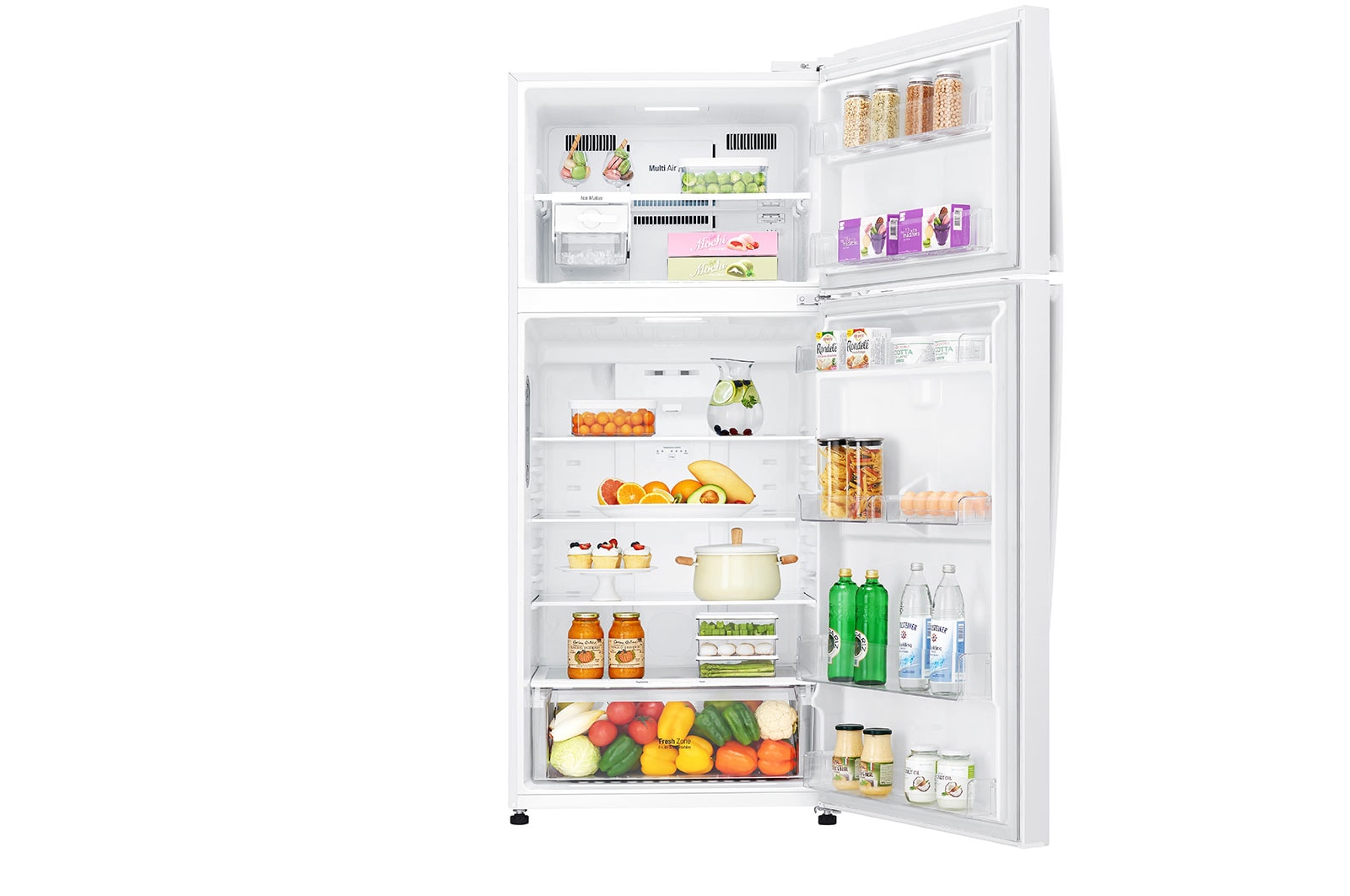 LG 16.9 Cu.Ft, , Top Freezer Refrigerator, White color, Multi Air Flow,Energy Saving Inverter Linear Compressor, LT18CBBWLN