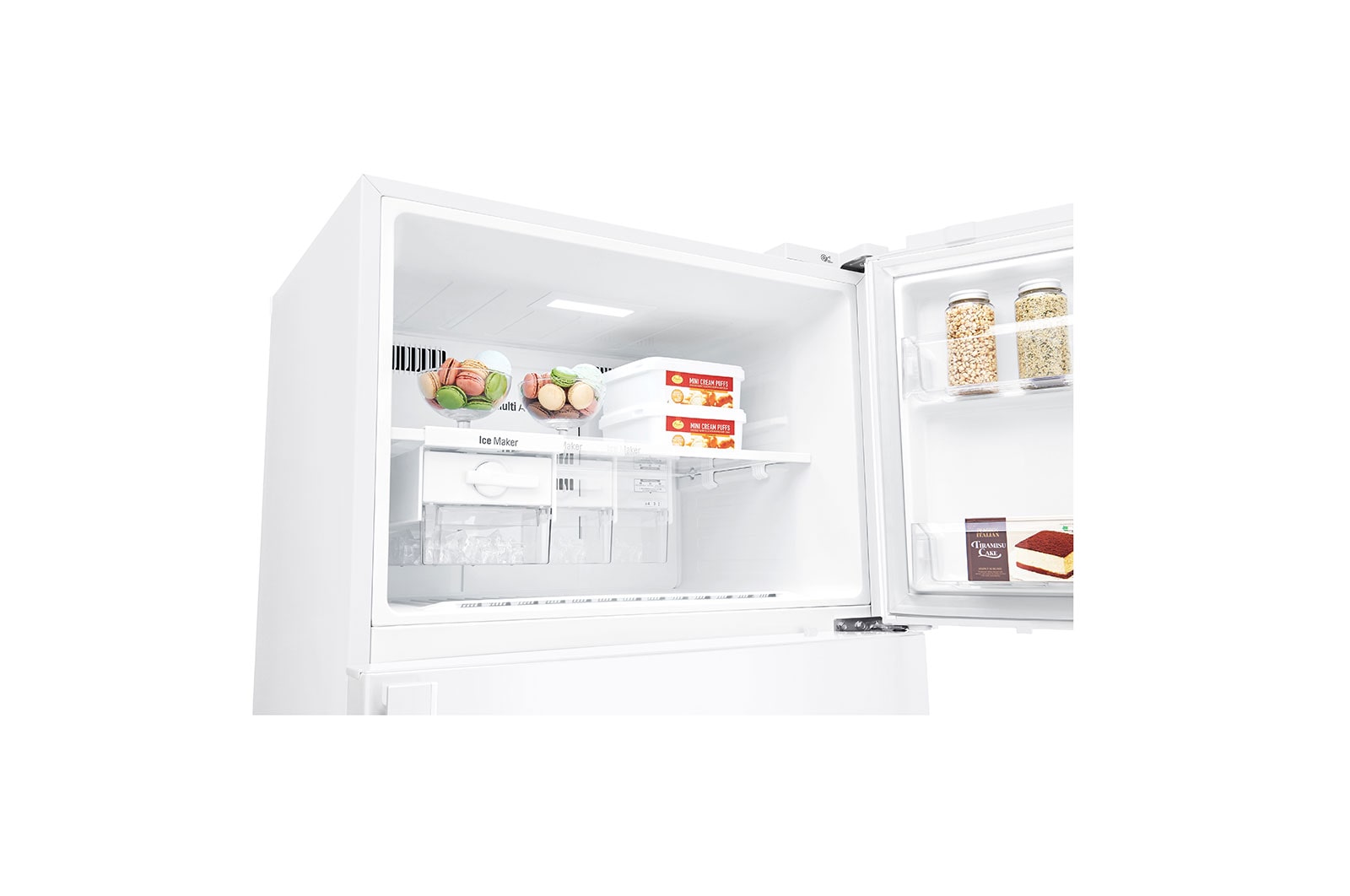 LG 16.9 Cu.Ft, , Top Freezer Refrigerator, White color, Multi Air Flow,Energy Saving Inverter Linear Compressor, LT18CBBWLN