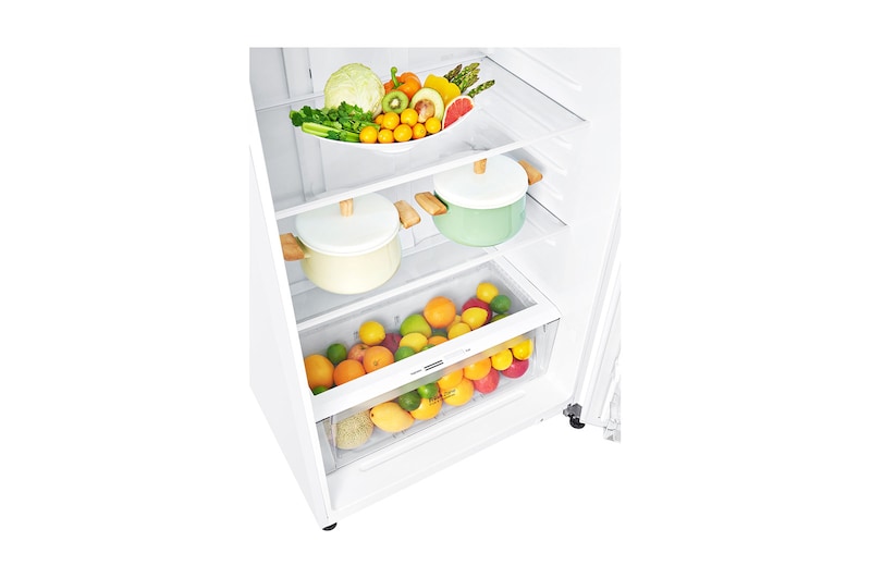 LG 16.9 Cu.Ft, , Top Freezer Refrigerator, White color, Multi Air Flow,Energy Saving Inverter Linear Compressor, LT18CBBWLN