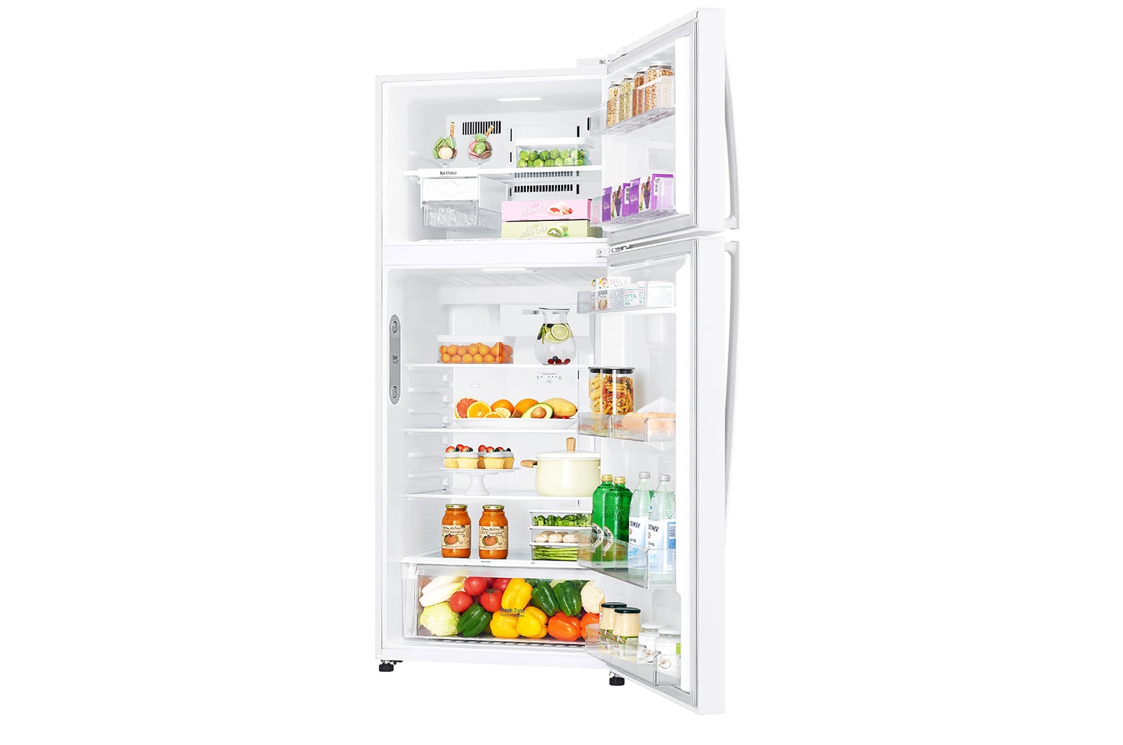 LG 16.9 Cu.Ft, , Top Freezer Refrigerator, White color, Multi Air Flow,Energy Saving Inverter Linear Compressor, LT18CBBWLN