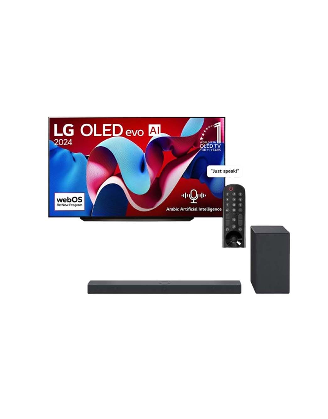 65 Inch LG OLED evo C4 4K Smart TV AI Magic remote Dolby Vision webOS24 ...