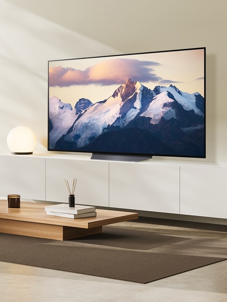 Sleek and Slim Designed OLED TV placed in a modern living space.