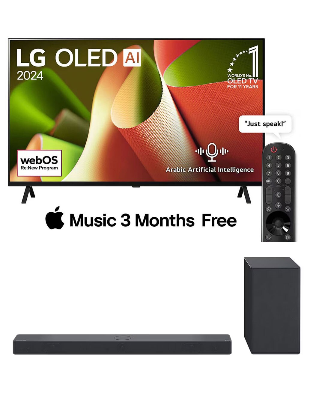 55 Inch LG OLED AI B4 4K Smart TV AI Magic remote Dolby Vision webOS24 ...