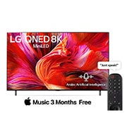 LG QNED TV 65 Inch QNED95 series, Cinema Screen Design 8K Cinema HDR WebOS Smart ThinQ AI Mini LED, 65QNED95VPA