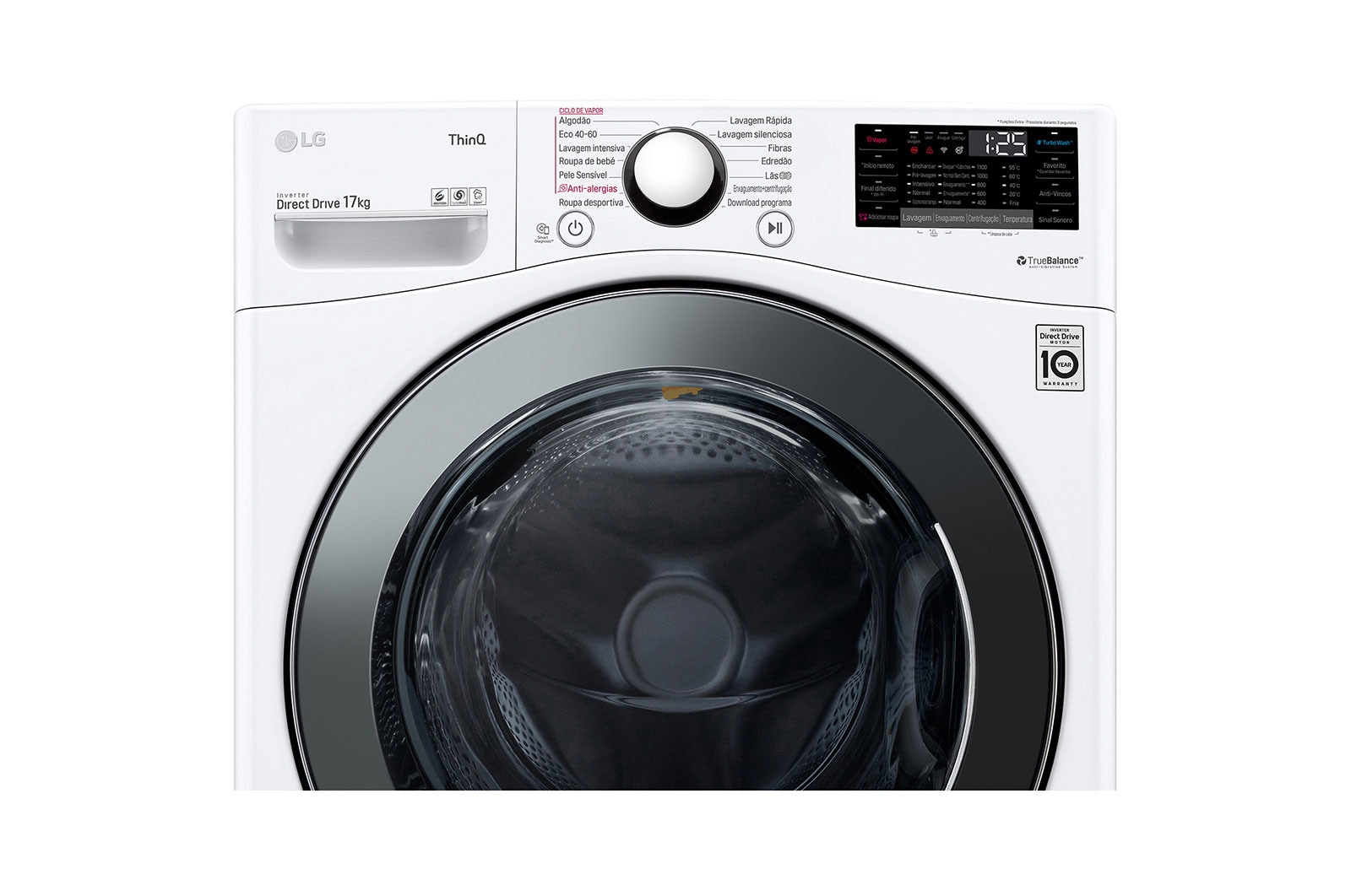 LG 17Kg Front load | Steam™ | 6 Motion | ThinQ™, WF1711WHT