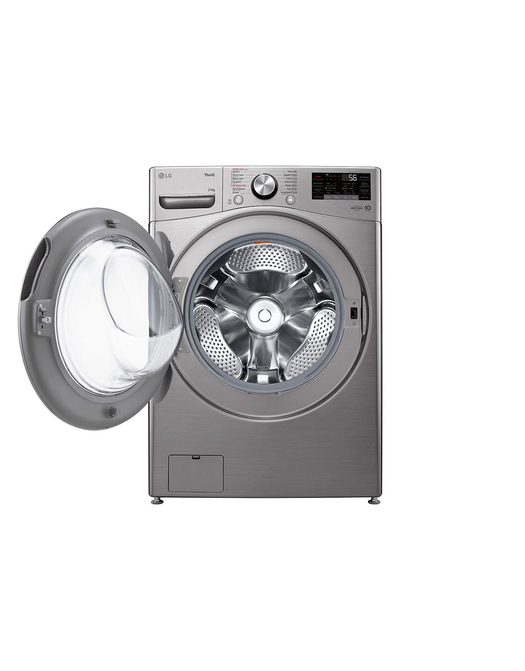 21Kg Front load washing machine, Stainless Silver colour, Steam™, ), 6 ...