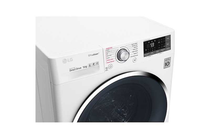 LG 9kg Front load washing machine , Steam , Smart ThinQ (Wi –Fi), WFS0914WH