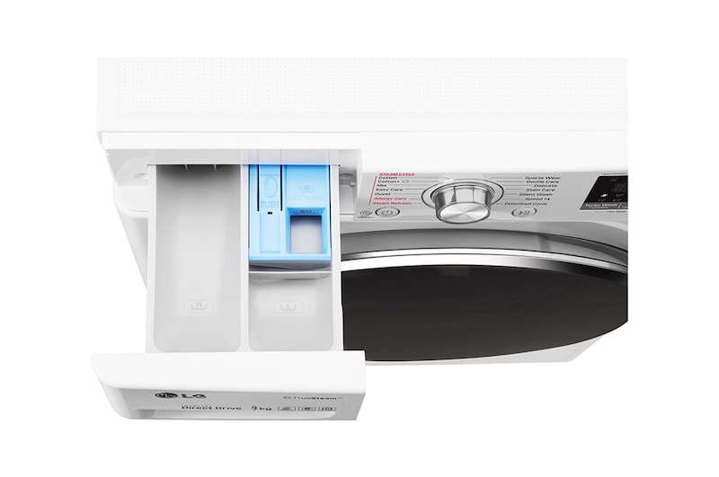 LG 9kg Front load washing machine , Steam , Smart ThinQ (Wi –Fi), WFS0914WH