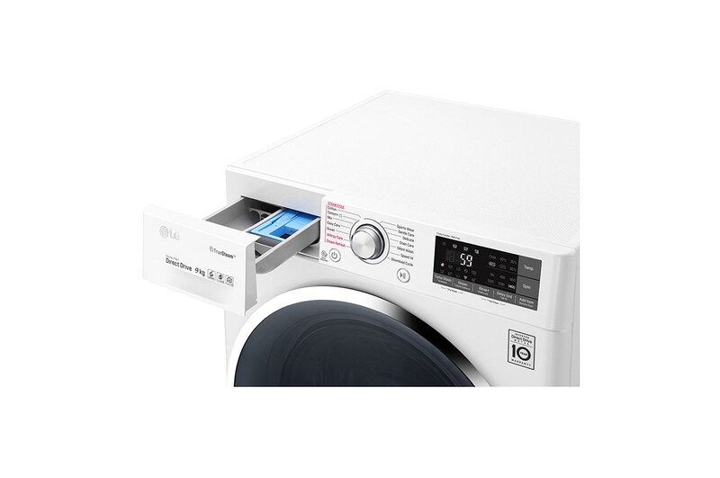 LG 9kg Front load washing machine, White Color, TurboWash™, SmartThinQ (Wi-Fi) , WFS0914WHN