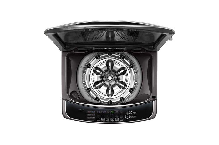 LG 16 Kg Top Load washing Machine, Middle Black Colour, TurboWash3D™, Steam, Tub Clean, Full Stainless Steel Tub, Pre-Wash+, ThinQ™, WTS16HHDK