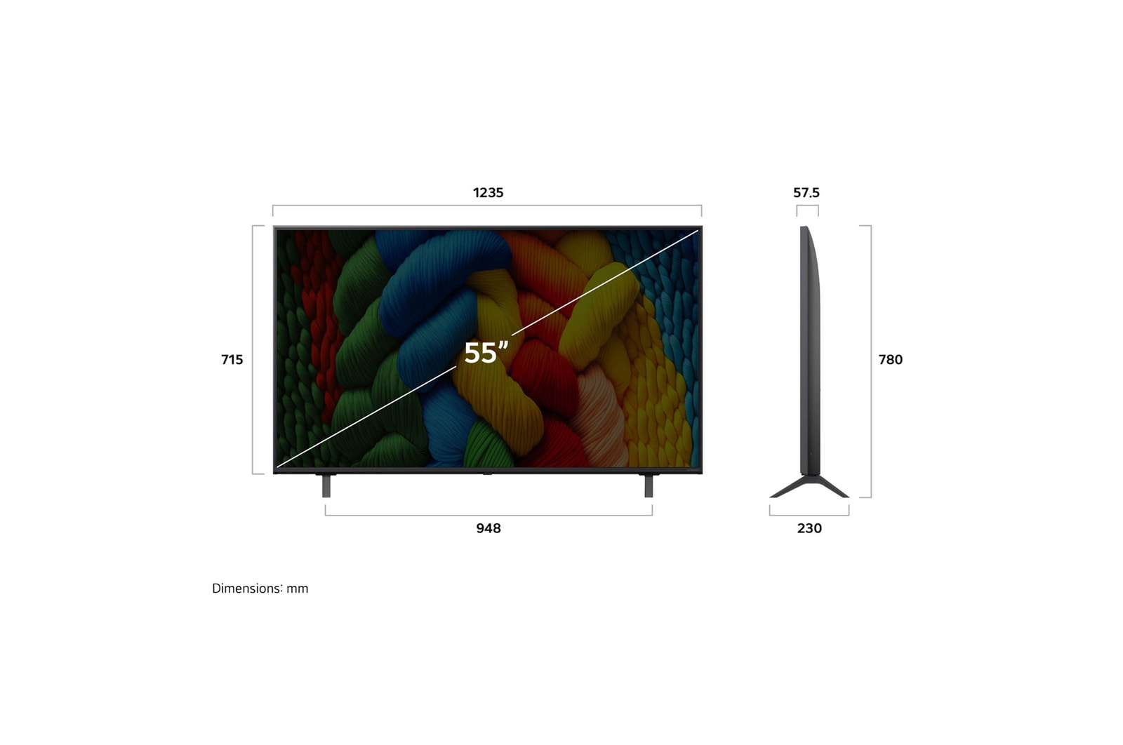 55-tums LG NanoCell AI NANO80 4k Smart TV 2025