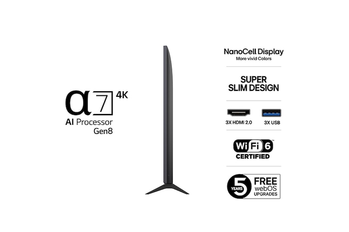 55-tums LG NanoCell AI NANO80 4k Smart TV 2025