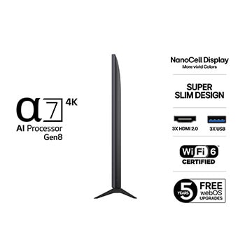 50-tums LG NanoCell AI NANO80 4k Smart TV 2025