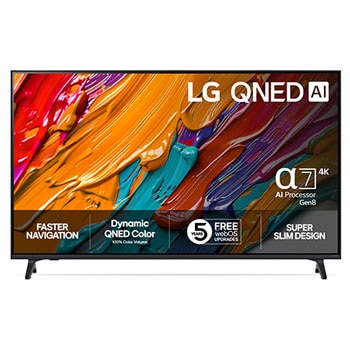 Vy framifrån av LG 55" QNED AI QNED7E 4K Smart TV 2025 55QNED7EA6B