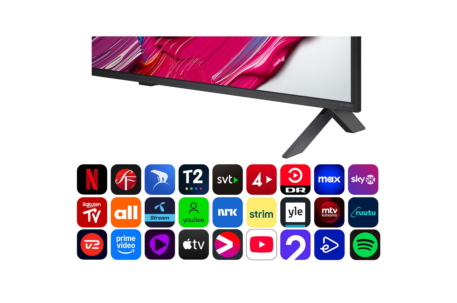 Splashes of paint burst from the floor up in diverse colors. Intertrek certification for 100% Color Volume to DCI-P3. The title talks about LG’s new and unique wide color gamut technology that allows you to see vivid color on your screen.