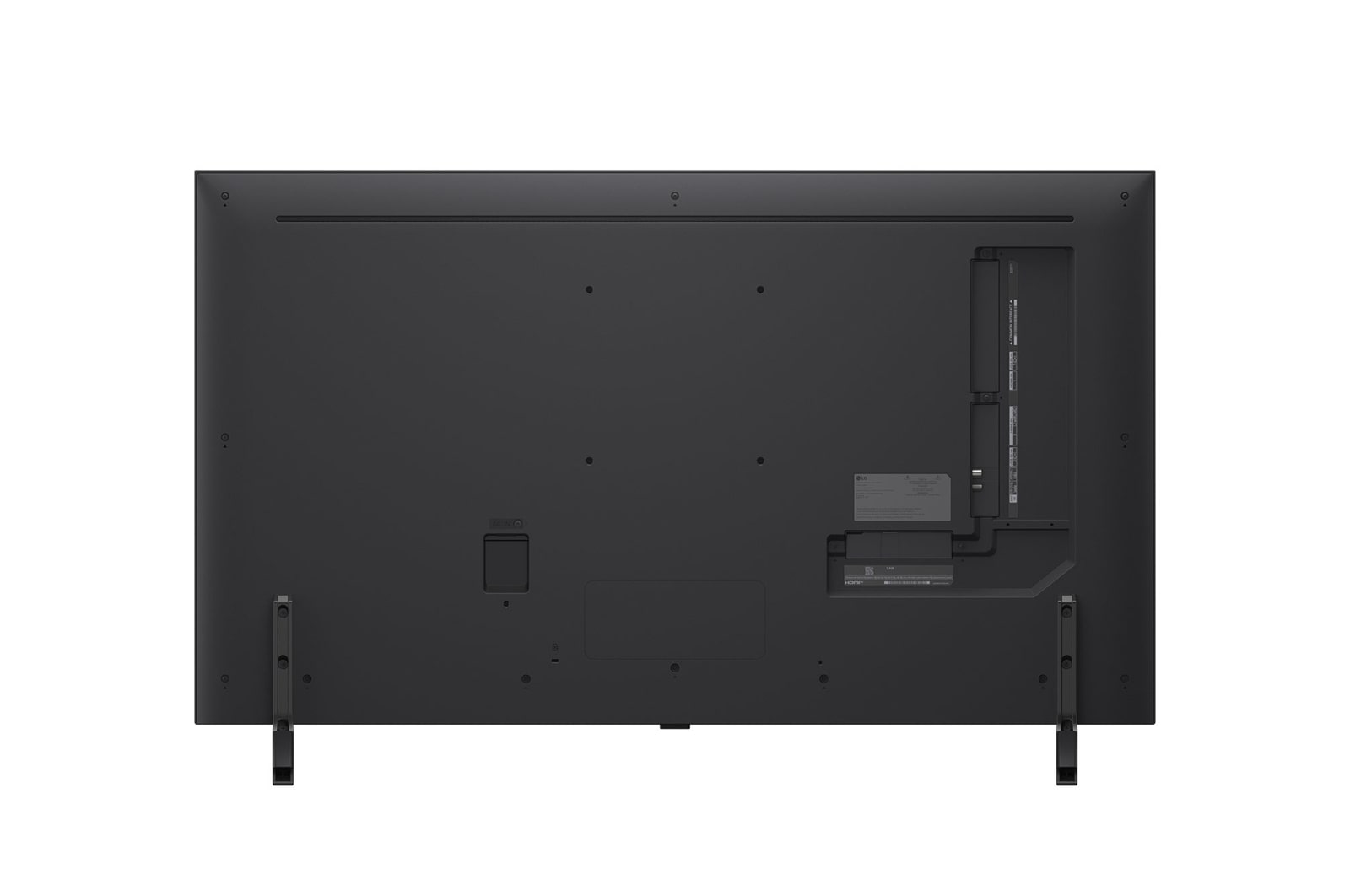 Left-facing side view of LG QNED80 TV