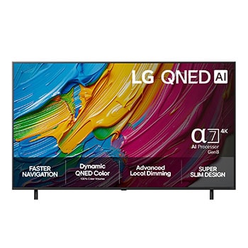 Vy framifrån av LG 55" QNED AI QNED80 4k Smart TV 2025 55QNED80A6A