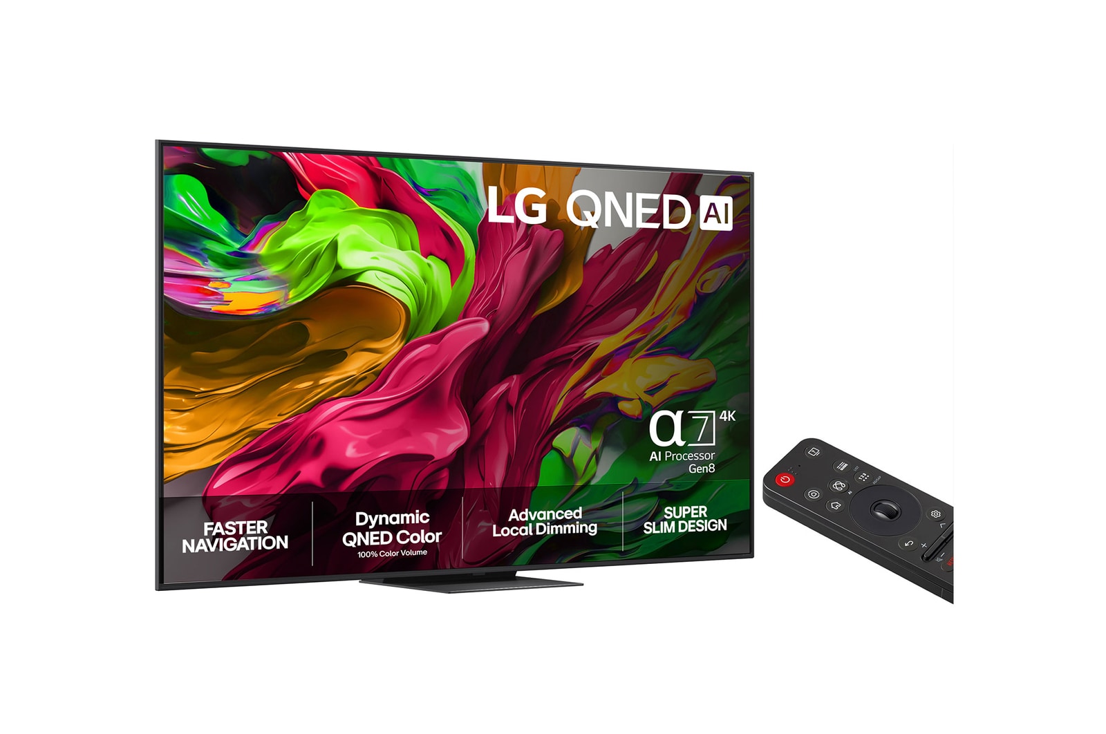 Vy bakifrån av LG QNED80 TV