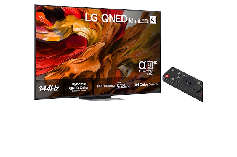 LG 65 tums LG QNED MiniLED AI QNED87 4k Smart TV 2025, 65QNED87A6B