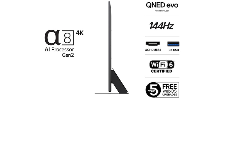 LG 65 tums LG QNED MiniLED AI QNED87 4k Smart TV 2025, 65QNED87A6B