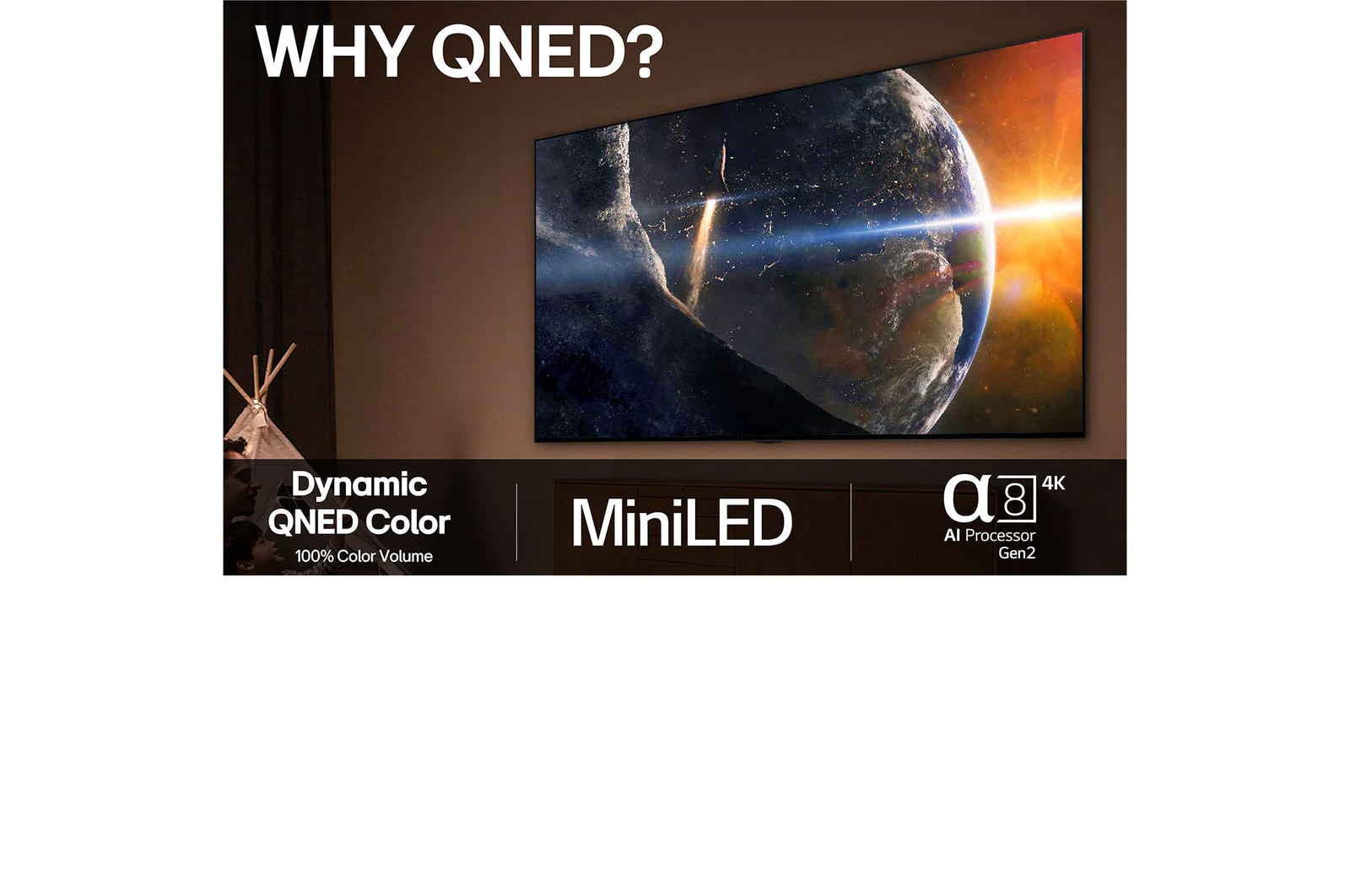 LG 65 tums LG QNED MiniLED AI QNED87 4k Smart TV 2025, 65QNED87A6B