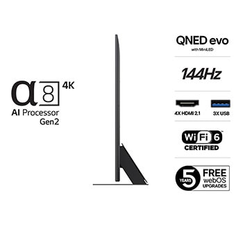 LG 65 tums LG QNED MiniLED AI QNED87 4k Smart TV 2025, 65QNED87A6B