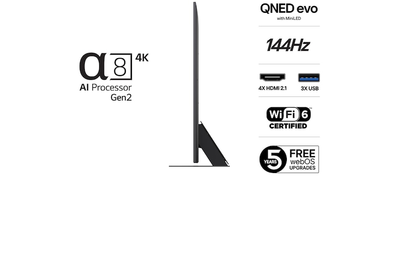 LG 75 tums LG QNED MiniLED AI QNED87 4k Smart TV 2025, 75QNED87A6B