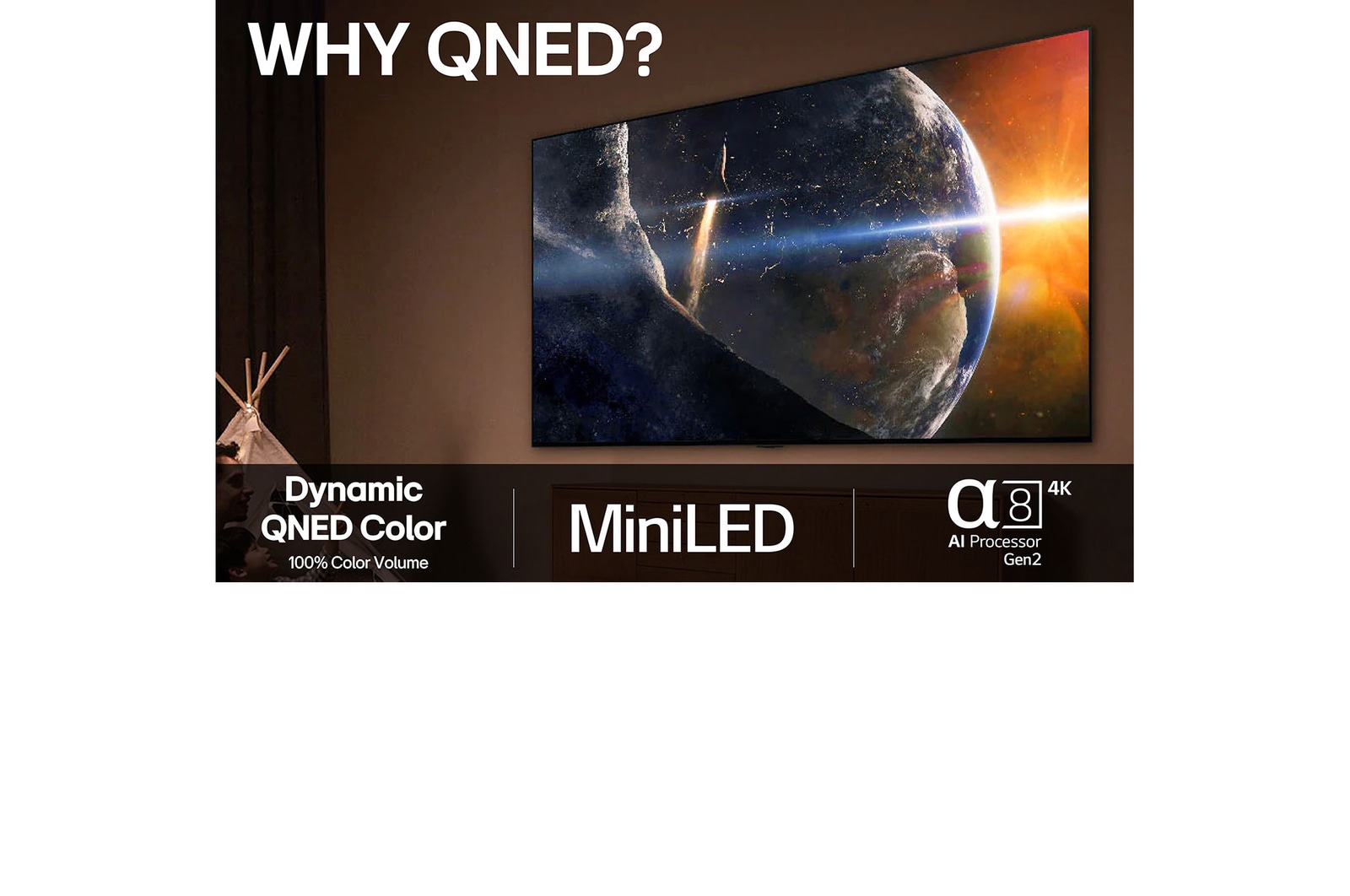 LG 75 tums LG QNED MiniLED AI QNED87 4k Smart TV 2025, 75QNED87A6B
