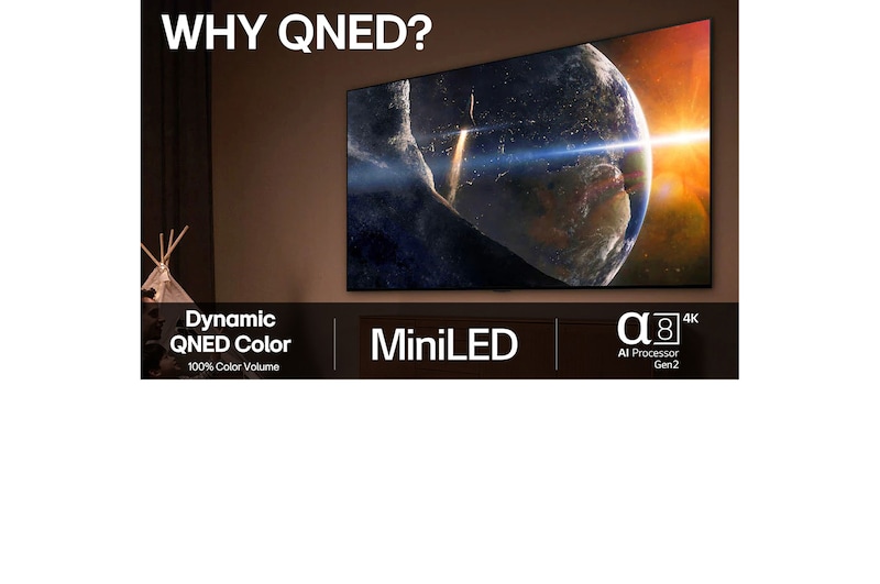 LG 75 tums LG QNED MiniLED AI QNED87 4k Smart TV 2025, 75QNED87A6B