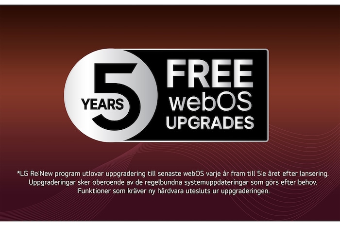 På en LG OLED TV-skärm visas startsidan för webOS 25, fylld med appar och underhållningsinnehåll. Bredvid TV:n visas LG AI Magic Remote, AI-knappen är markerad som om den aktiverats av användarens röst. En pratbubbla visas bredvid den och byter till Mitt konto. En kort text förklarar hur användare nu kan synkronisera sin röst med sin personliga profil för enklare navigering och personanpassade rek