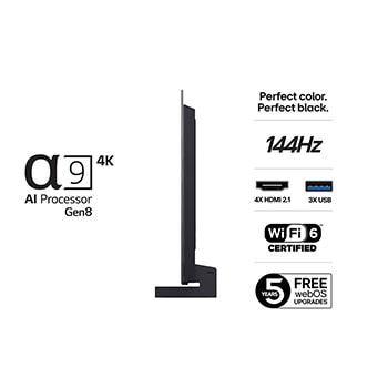 Vy bakifrån av LG OLED evo AI C5 4K Smart TV.