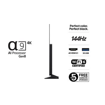 Rear view of LG OLED evo AI C5E 4K Smart TV.