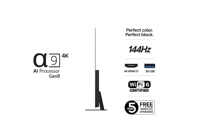 Vy bakifrån av LG OLED evo AI C5 4K Smart TV.