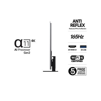 Vy bakifrån av LG OLED evo AI G5 4K Smart TV.