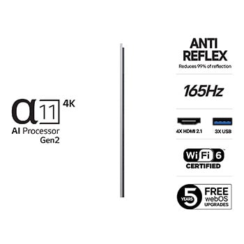 Vy bakifrån av LG OLED evo AI G5 4K Smart TV.