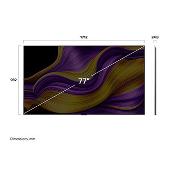 Sidovy av LG OLED evo AI G5 4K Smart TV.