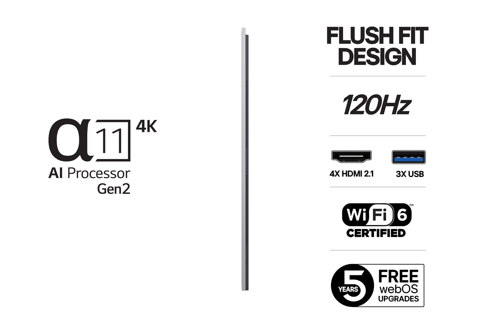 Vy bakifrån av LG OLED evo AI G5 4K Smart TV.