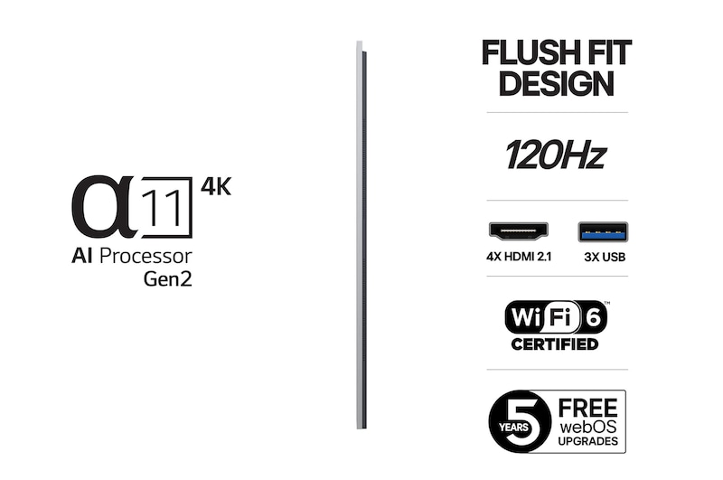 Vy bakifrån av LG OLED evo AI G5 4K Smart TV.