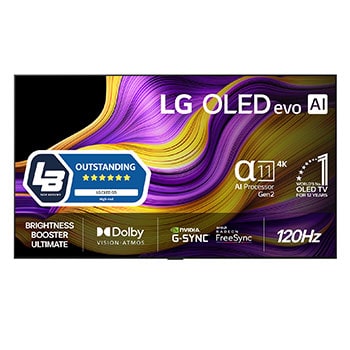 Vy framifrån av LG 97" OLED evo AI G5 4K Smart TV 2025 OLED97G54LW