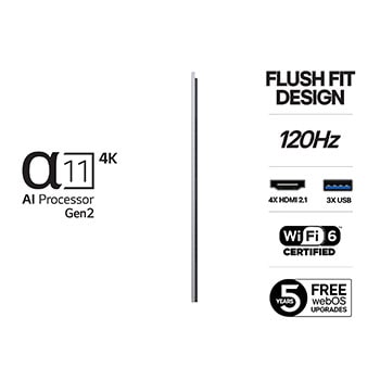 Vy bakifrån av LG OLED evo AI G5 4K Smart TV.