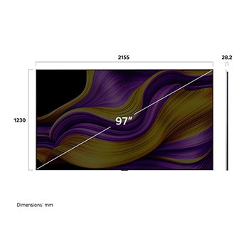 Sidovy av LG OLED evo AI G5 4K Smart TV.