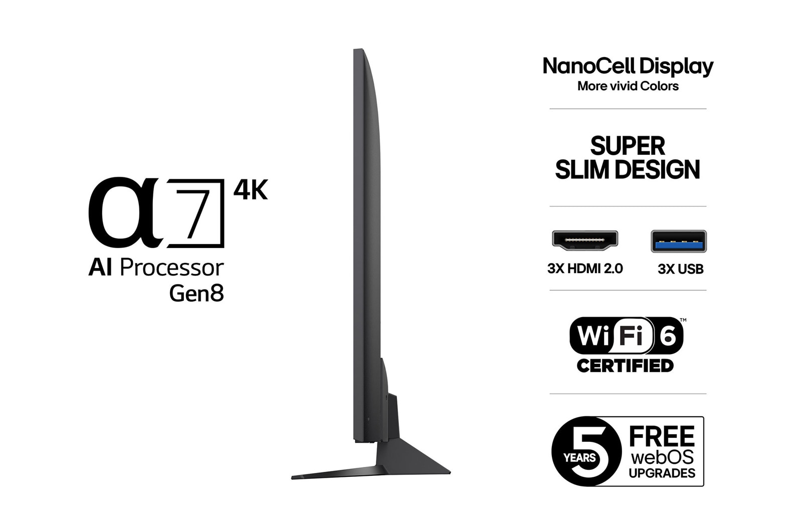 55-tums LG NanoCell AI NANO82 4k Smart TV 2025