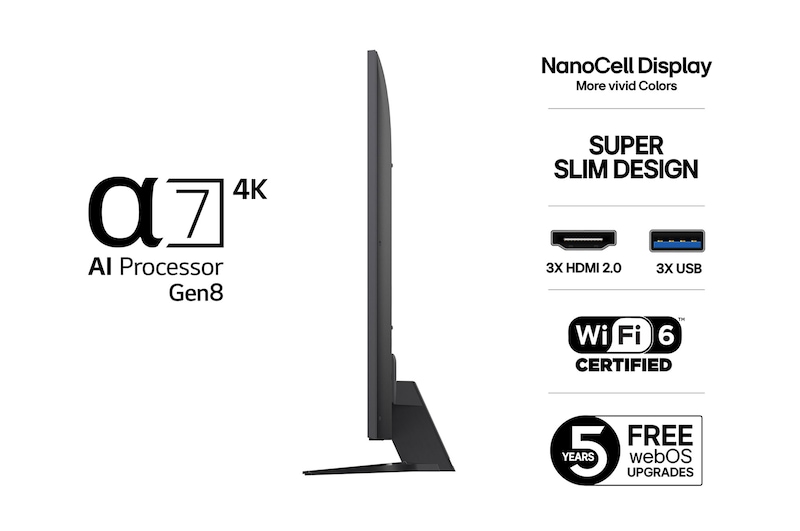 75-tums LG NanoCell AI NANO82 4k Smart TV 2025
