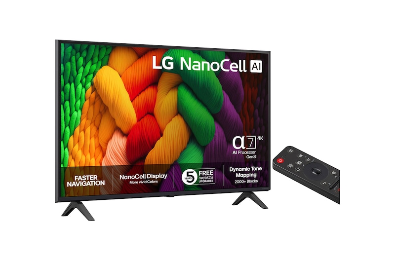 43-tums LG NanoCell AI NANO8E 4k Smart TV 2025