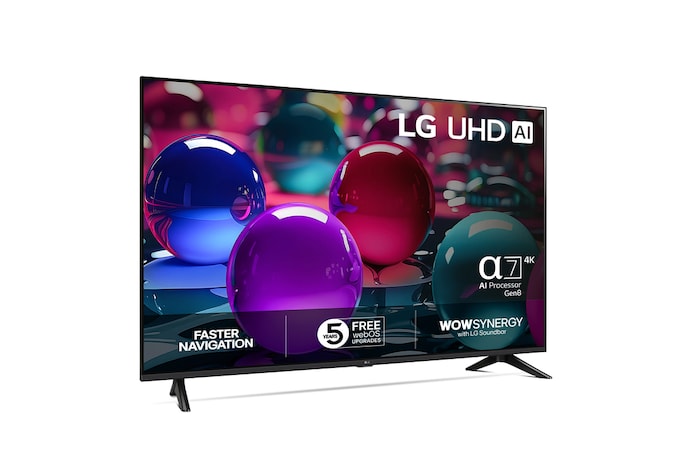 Vy bakifrån av LG UHD UA73 TV.
